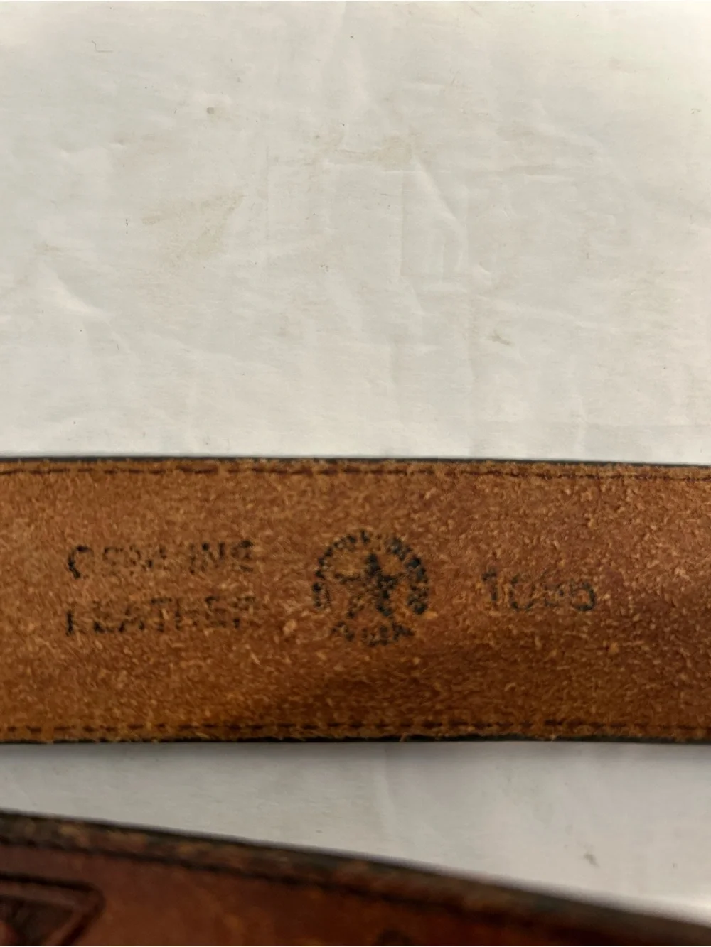 Vintage Leegin Silver Creek Basketweave Tooled Leather Belt Size 40 USA Made